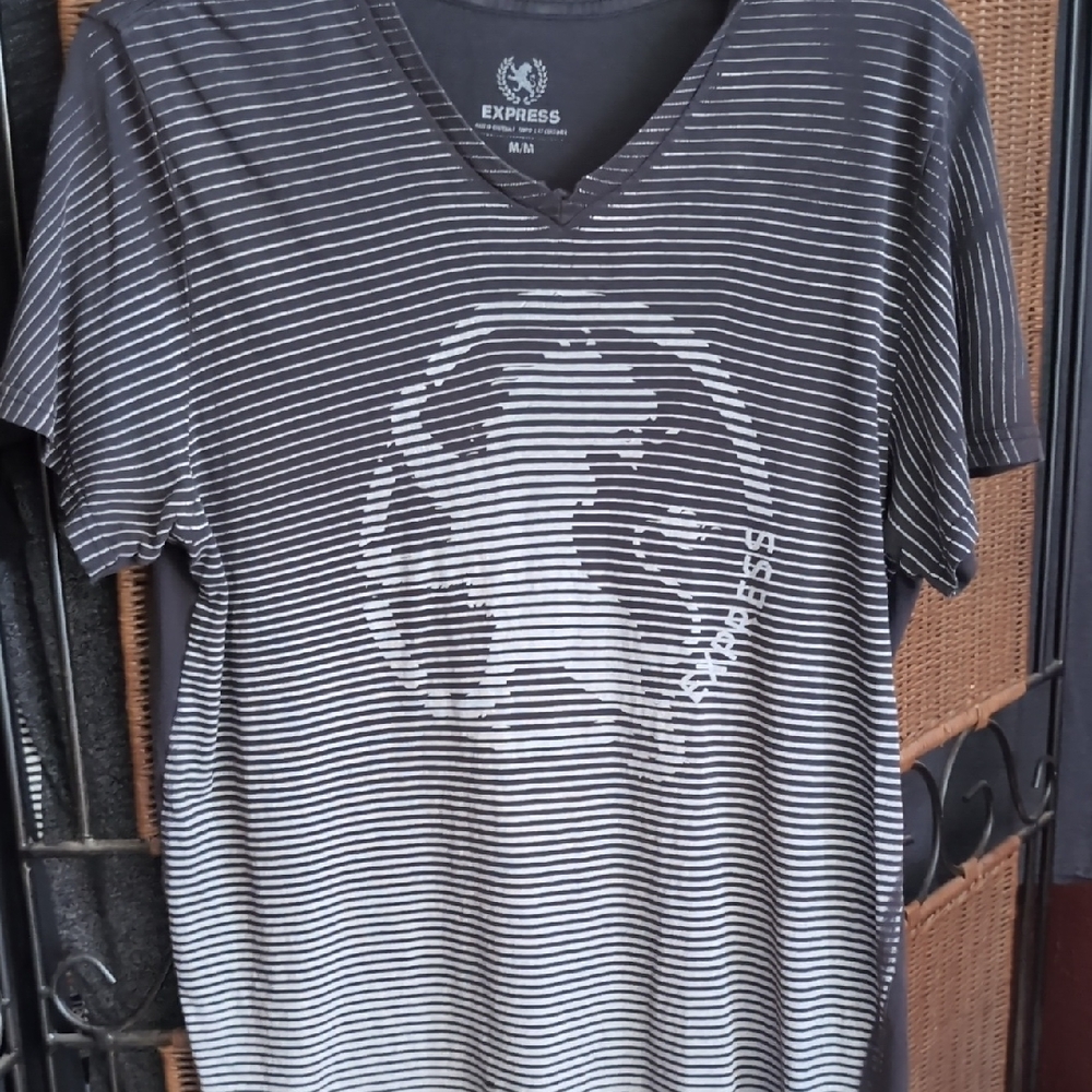 Express Black and White Short Sleeve Tee